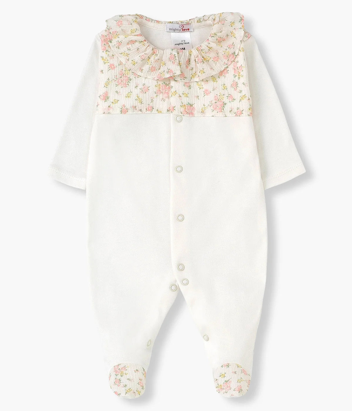 Babygrow de Algodão com padrão floral - Mighty Love | Sevilha