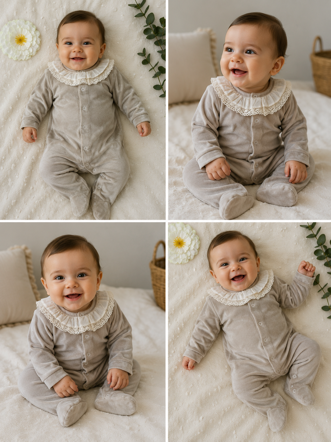 Babygrow de gola com renda - Mighty Love