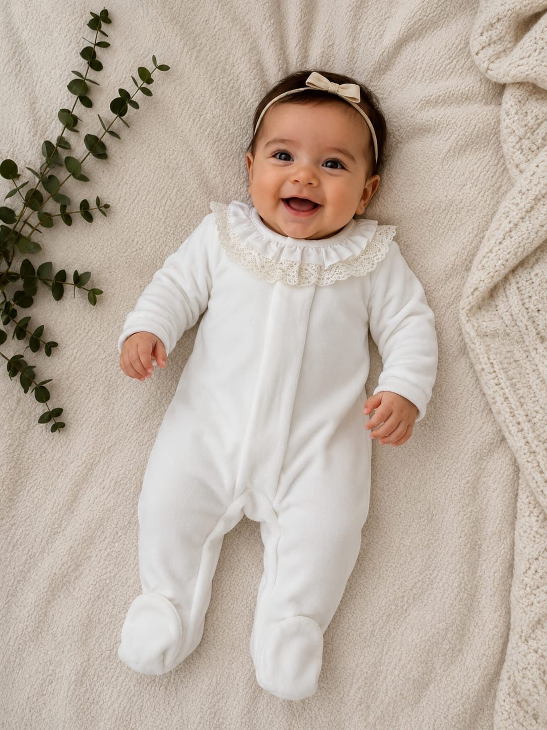 Babygrow de gola com renda - Mighty Love