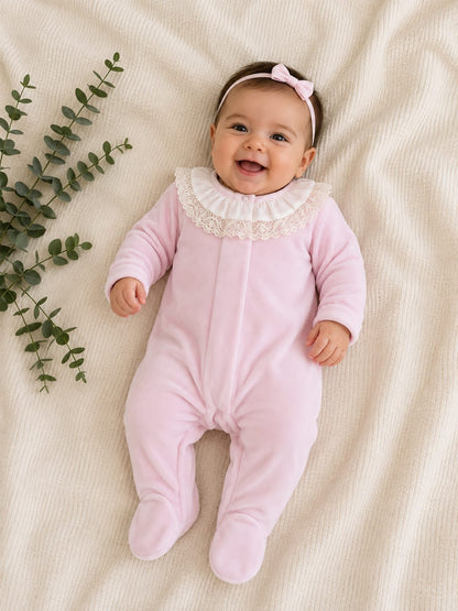 Babygrow de gola com renda - Mighty Love