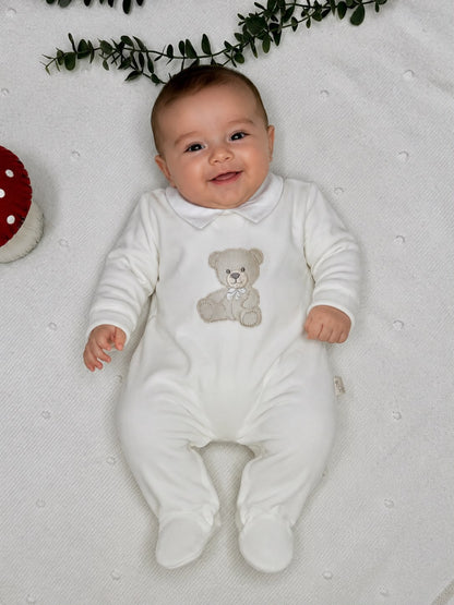 Babygrow em veludo - Baby gi | Coleção Sweet Teddy