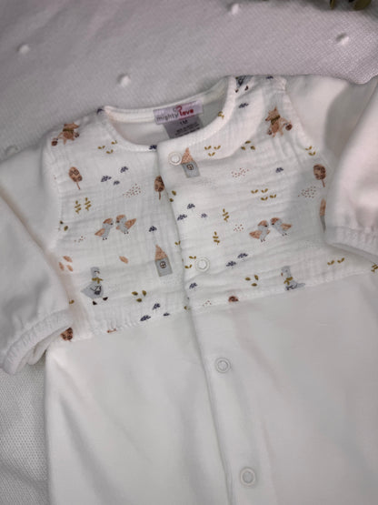 Conjunto de Babygrow laminado e fralda de pano - Mighty Love | Coleção Goose
