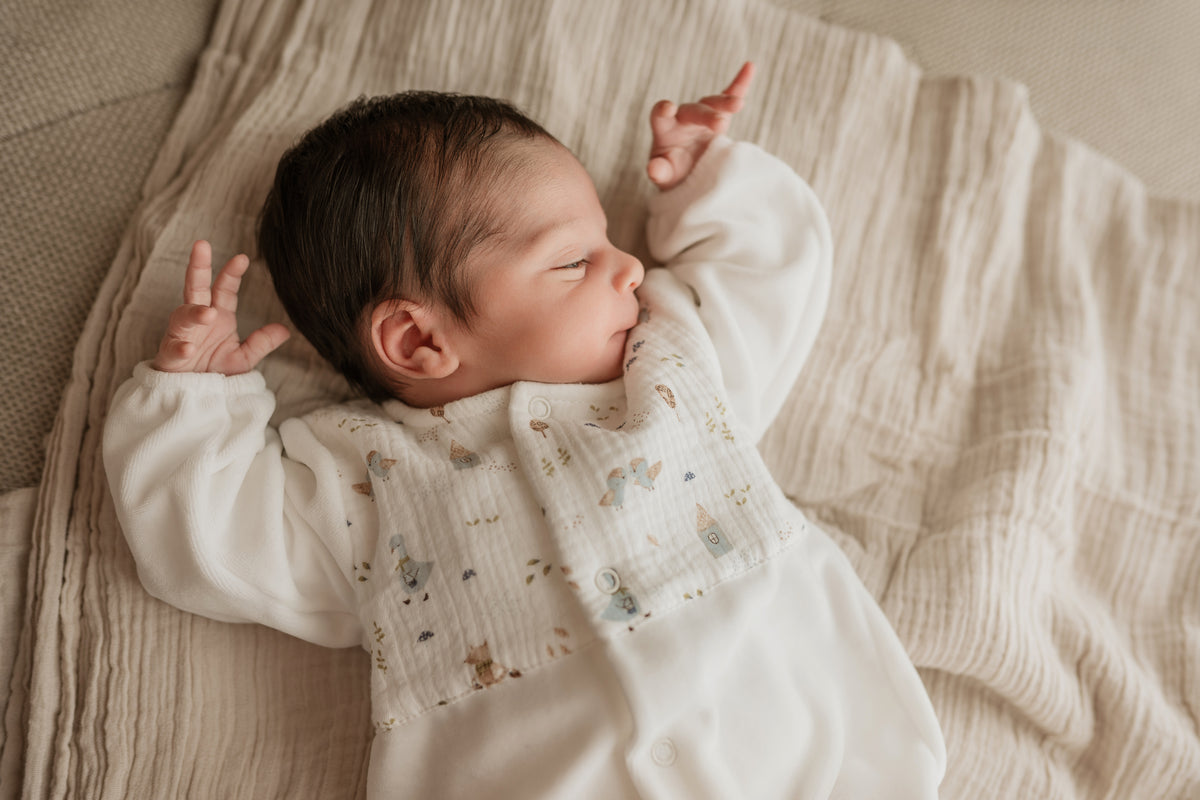 Conjunto de Babygrow laminado e fralda de pano - Mighty Love | Coleção Goose