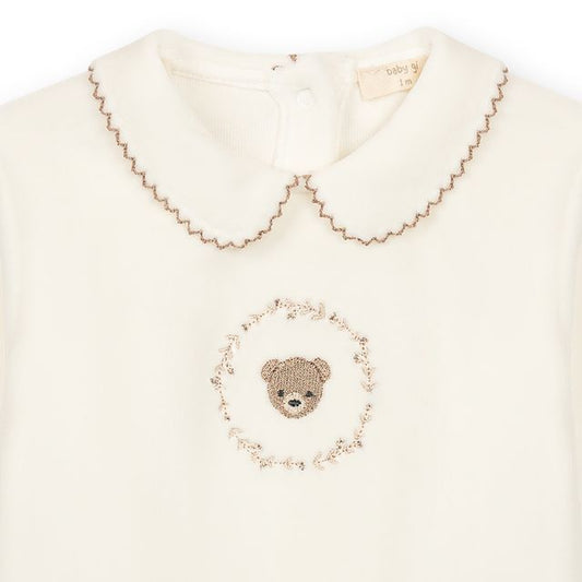 Babygrow Laminado Pérola com Urso e Grinalda — Baby Gi Bear