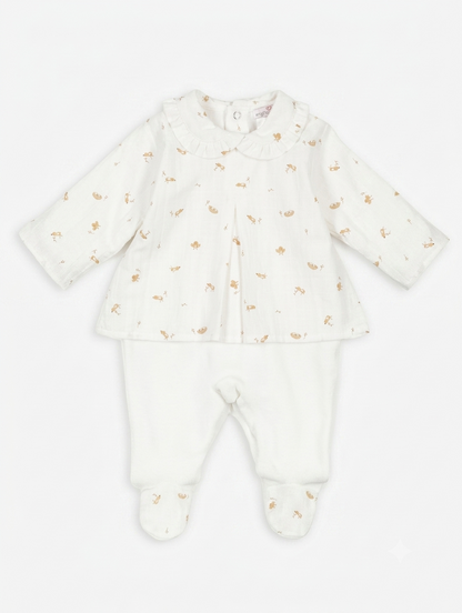 Babygrow Túnica Laminado Pérola - Mighty Love | Coleção Cacau